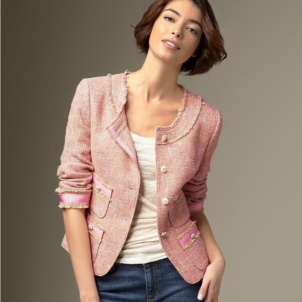 Talbots Grace fit tailored classic tweed blazer size 12 Petite
